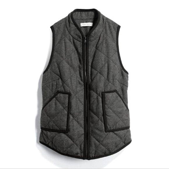 41 Hawthorne | Shara Herringbone Charcoal Black Wool Blend Stitch Fix Vest - Picture 1 of 12